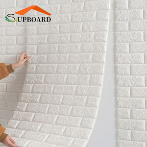 Çevre koruma sanat <span class=keywords><strong>3D</strong></span> PVC yapıştırıcısı çıkartmalar suni deri köpük dokulu tasarım duvar paneli - Product Image 1