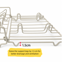 Égouttoir à vaisselle pliable 2-en-1 DaS en métal, gain de place, pour assiettes et tasses, à poser sur comptoir de cuisine