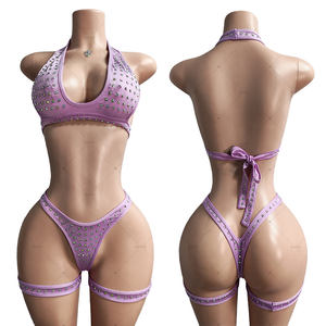 ELITES all'ingrosso diamante esotico ballo maglia Set spogliarellista vestito <span class=keywords><strong>Pole</strong></span> Dance <span class=keywords><strong>abbigliamento</strong></span> per Night Club Lingeries - Product Image 4