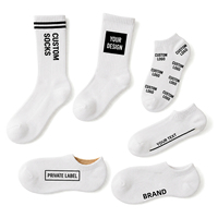 Chaussettes personnalisées pour le sport et l'usage quotidien, design avec votre propre logo, chaussettes de sport en coton blanc pour homme, votre propre marque.
