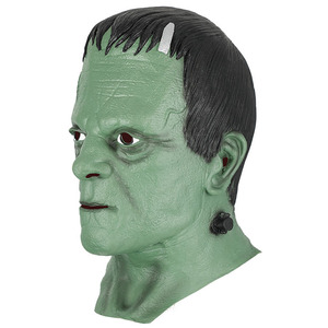 Máscara de Cabeza de Zombi de Halloween, Aterradora, con Cabello Rojo, de Payaso Malvado, Sangrienta, de Látex, para Fiestas de Navidad - Product Image 4