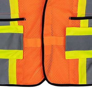 يمكن/CS أنسي فئة 2 × الظهر عاكس قابل للتعديل عالية الوضوح تنفس شبكة سترة السلامة - Product Image 5