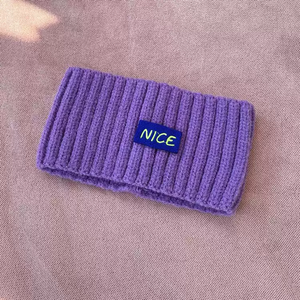 Bandeaux d'hiver en crochet élastiques doux personnalisés pour femmes bandeau pour cheveux chauds avec motif de lettres caractéristique commune du tissu - Product Image 5