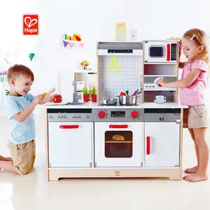 Hape Mainan Set Memasak Anak Perempuan, Permainan Berpura-pura Memotong Dapur Kayu