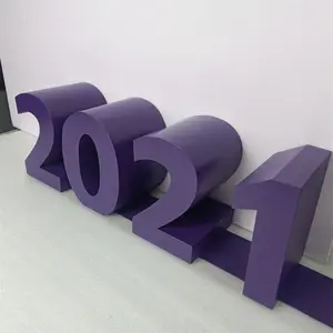 Factory Supply Outdoor Purple Decorative Event Advertising Signs Large Metal Numbers