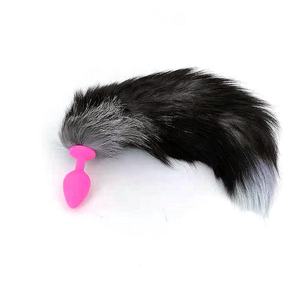 Jouets sexuels en vraie fourrure de renard pour femmes, queue de chat, <span class=keywords><strong>Plug</strong></span> Anal, jouets sexuels, Silicone, pour adultes - Product Image 4