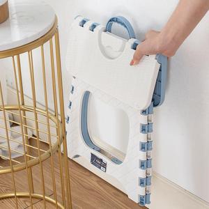 Portable Foldable <b>Plastic</b> <b>Stool</b> Square Minimalist Design For Indoor Outdoor Use Adult Garden Chair With Handle - Product Image 2