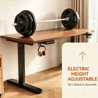 Escritorio Ergonómico Eléctrico de Altura Ajustable para Juegos y Computadora, Escritorio para Trabajar Sentado o De Pie en Casa u Oficina con Gancho para Auriculares y Portavasos