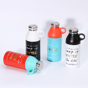 Bouteille d'eau portable en acier inoxydable 304 sous vide avec poignée, tasse de voyage - Product Image 1