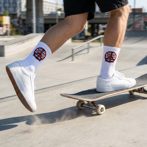 Chaussettes de sport personnalisées en coton peigné doux et rembourré, avec logo, anti-humidité et antidérapantes, pour le fitness (vente en gros) - Product Image 2