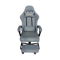 Chaise de jeu en cuir avec accoudoirs longs, hauteur réglable, inclinable et pivotante, base en acier inoxydable - Le meilleur mobilier d'intérieur