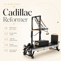 Appareil de Pilates Reformer JOYFIT avec tour combinée, structure en bois, pour la maison, le studio, la salle de sport, l'entraînement professionnel