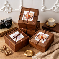 Boîte de rangement en bois massif gravée au laser pour cadeaux et souvenirs, design vintage