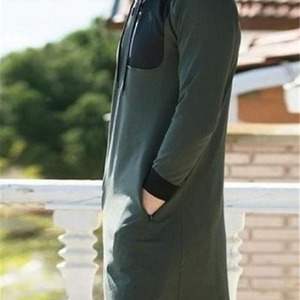 Pakaian Pria Muslim Jubah Lengan Panjang Saudi Arab Thobe Jubba Pria <span class=keywords><strong>Pakistan</strong></span> Kaftan Abaya Sweatshirt Hoodie Islami - Product Image 4