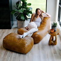 Fauteuil Poire Modora pré-rempli en mousse polyuréthane PU, siège de salon et de jeu, en cuir végétalien Copper Harbor