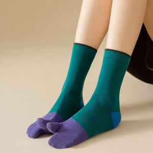 OEM Men Women Mid Calf Color Block Split Tabi <b>Socks</b> Trendy Stylish Casual Streetwear Fashion Versatile Colorful High Quality - Product Image 2