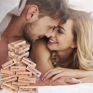 Lust Tower Tumble Tower Blocks Set Adultes et Couples Date Night Jeu d'empilage en bois pour la Saint-Valentin - Product Image 2