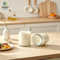 Pot en verre transparent cylindrique de 250 ml, récipient à bord plat pour la fabrication de bougies, le miel, les épices et les aliments secs, vente en gros