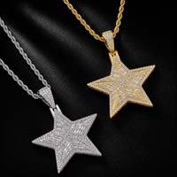 Liontin Hip Hop Brass Berlapis Berlian Imitasi Bentuk Kepala Serigala, Kalung Liontin Moissanite Mikro Inlaid, Kalung Keren Gaya Punk, Perhiasan Leher Fashion Hip Hop Pria