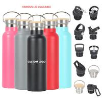 Vente en gros en acier inoxydable 304 Thermos isolé bouteille d'eau réutilisable avec couvercle flexible étanche accessoire de voyage à boire directement