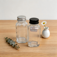 Bouteilles en verre vides pour lait et boissons aux fruits, carrées, 100 ml, 250 ml, 350 ml, 500 ml, avec bouchon en aluminium