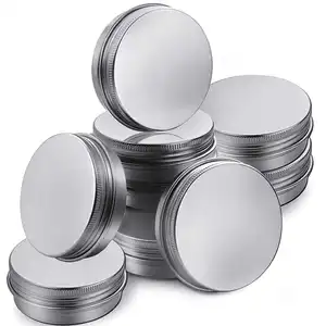 Gel capillaire personnalisé rond noir mat argent 3ml-1000ml aluminium étain vis métal crème bonbons bougie pot en aluminium