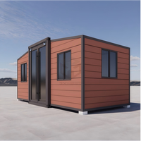 Maison conteneur extensible moderne personnalisable de 20 pieds avec deux pièces, utilisation en appartement extérieur, durabilité de 30 à 40 ans