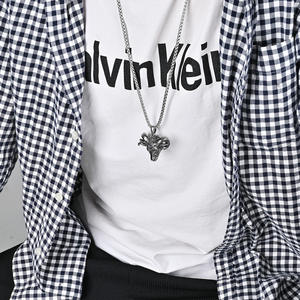 Collar de Acero de Titanio con Pentagrama y Cabra del Diablo, Colgante Retro con Cabeza de Cabra Satánica, Joyería de Moda Unisex - Product Image 4