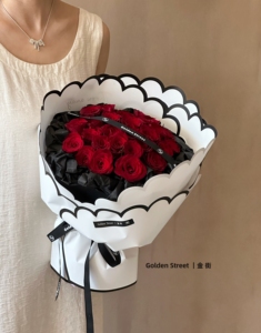 Ngày Valentine Mới Màu Hồng Tình Yêu Quà Tặng Bao Bì Kraft Giấy Phong Cách Mô Hình Bao Bì Hoa Giấy Bán Buôn Các Nhà Sản Xuất - Product Image 1