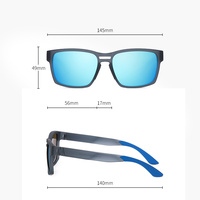 Lunettes de soleil de luxe TR90 Frame Blue Black Certified Custom Double Bridge Light Filter for Sports Sun Glasses