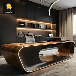New Chinese-Style Wood Modern <strong>Simple</strong> Executive Office <strong>Desk</strong> with Drawer High-End Luxury Boss Table - Product Image 4