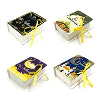 Eid Mubarak dur coffrets cadeaux livre Style chocolat boîte à bonbons islamique musulman fête faveur lune château papier boîtes d'emballage
