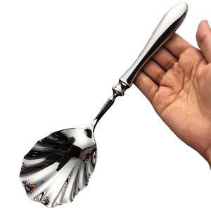 Cuillère à soupe en forme de coquille créative en gros, acier inoxydable 304, polissage miroir, design classique pour cadeaux d'affaires - Product Image 4