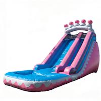 Toboggan aquatique gonflable en PVC sur le thème de la barbe à papa, écologique, pour enfants, usage commercial extérieur, 6 à 12 passagers
