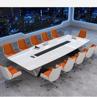 Léger luxe Simple moderne grand bureau de négociation Table de conférence élégante peinte en bois