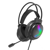 Audífonos para Juegos J11 con Micrófono Ajustable, Control de Volumen, Luces LED RGB, para Consola de Juegos, Computadora Portátil, PC