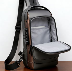 Bolsa Transversal Masculina Esportiva Impermeável Durável da Moda 2025, Mais Vendida, com Logotipo Personalizado, USB e Antifurto para Motocicleta - Product Image 4