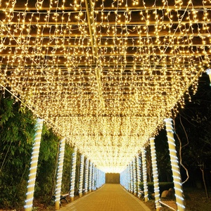 Luci a Stringa LED a Cascata Fatata da <span class=keywords><strong>Soffitto</strong></span> 6m*0.5m, Decorazione Stradale, Illuminazione Decorativa per Feste e Festival, Tenda Luminosa a Ghiacciolo - Product Image 4
