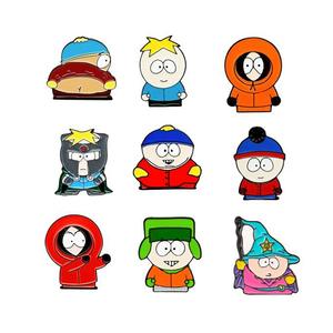 Style européen américain South Park Cartoon Broche transfrontalière Stan Kyle <span class=keywords><strong>Kenny</strong></span> Alliage Badge Accessoires Gravure pour étranger - Product Image 5