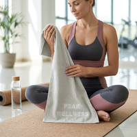 Toalla de Gimnasio Personalizada Bordada 100% Algodón, Toalla Deportiva de Color Sólido 450-550GSM, 35x75-50x100cm, Absorbente de Sudor para Fitness y Yoga