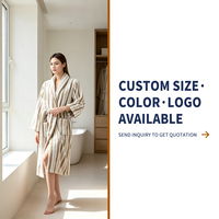 Peignoir personnalisé avec logo, col châle, en polaire polyester, doux pour la peau, idéal après la douche et comme coffret cadeau pour femme