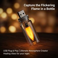 Bougie électronique LED en verre dépoli USB transfrontalière, lumière d'ambiance de bar, veilleuse à flamme simulée, moderne