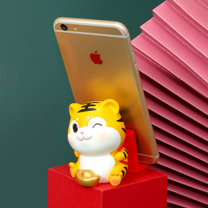 Cute Tiger Phone <b>Stand</b> <b>Desktop</b> Decoration Rotatable Base For Desk Use - Product Image 4