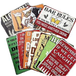 <span class=keywords><strong>Ensemble</strong></span> de plaques métalliques vintage pour bar, avec citations amusantes, imprimées UV, peintes, en métal plat, art mural 20x30cm, pour Bar, Pub, Man Cave - Product Image 1