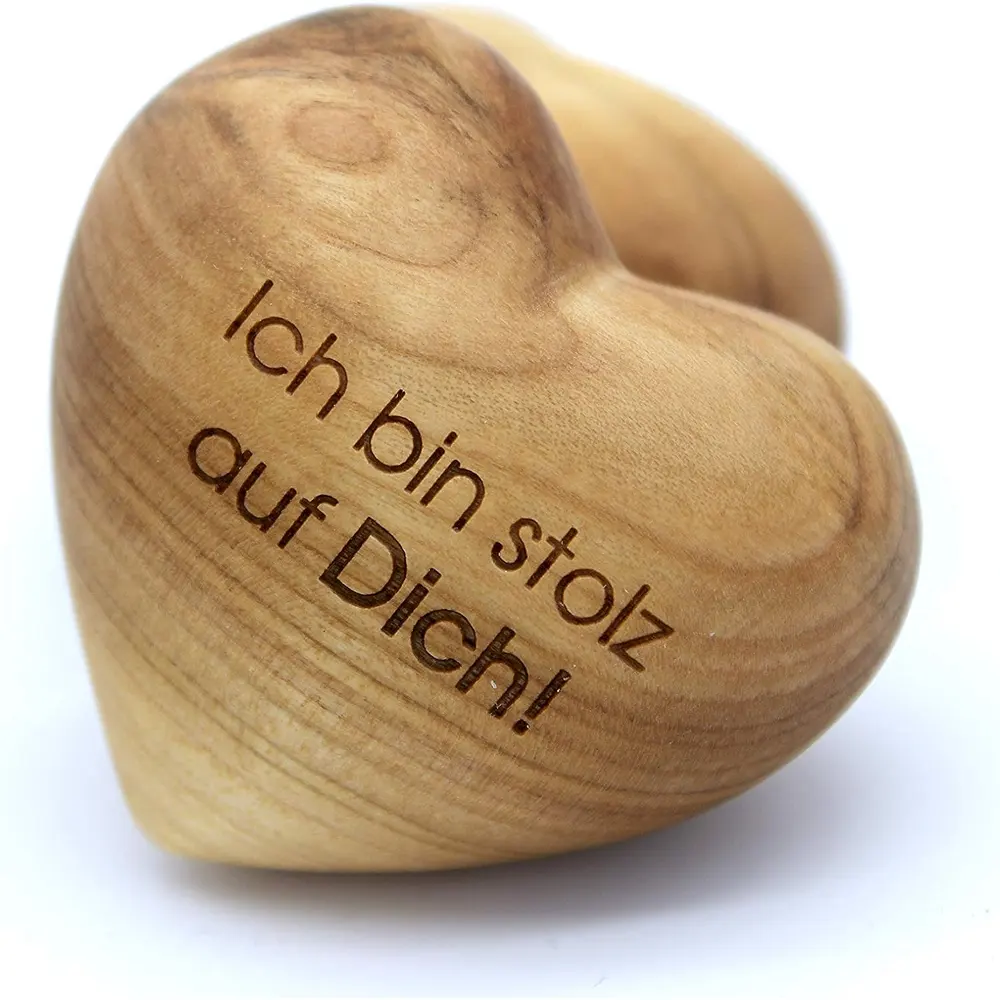 Handgemachte Holz herzen Hands chmeichler 3d Holzherz Akazien holz mit Gravur Sie schaffen den Glücksbringer mit nachhaltigem Geschenk