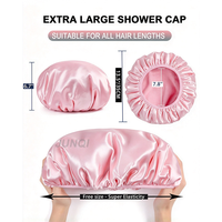 Bonnet de Douche Réutilisable Imperméable en Tissu Éponge avec Logo Personnalisé, Triple Couche Ajustable, Grand Bonnet de Nuit pour Femmes aux Cheveux Longs et Épais
