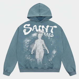 Acid Wash Women Hoodies Pullover Oversized Casual Graphic Print Hooded Vintage Sweatshirt Unisex Street Wear - Product Image 1