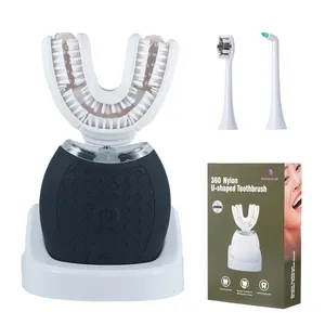 Pabrik Shenzhen OEM ODM 360 sikat gigi nilon bentuk U sikat gigi listrik otomatis Label kustom dengan 3 buah kepala sikat lembut