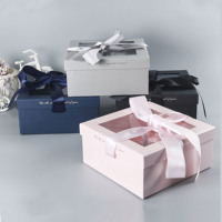 Boîte à fleurs en carton personnalisée pour mariage, Saint-Valentin, luxe, rose, avec couvercle, emballage cadeau