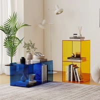 Meuble de rangement moderne à deux niveaux pour salle à manger et salon, avec étagère et présentoir au sol pour petit espace d'entrée